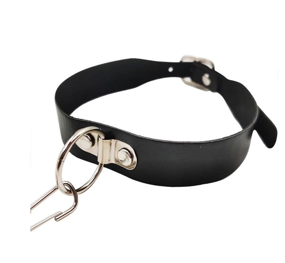 Generic Bondage Sexy Chain Collar Leather Neck Harness - image 3