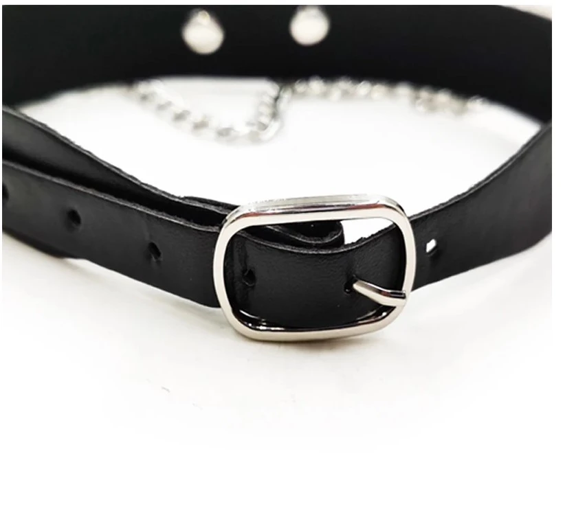 Generic Bondage Sexy Chain Collar Leather Neck Harness - image 5