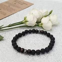 Generic Volcanic Lava Beads Unisex Bracelet - image 4