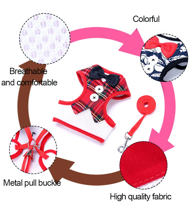 Generic Bow Tie Tuxedo Cat Vest Harness & Leash - image 2