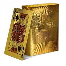 Generic Poker Playing Cards Waterproof Gold Design - image 2