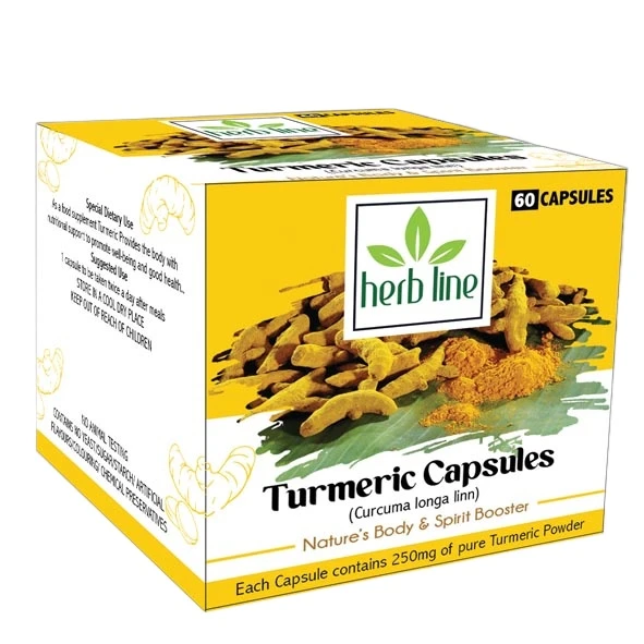 Herb Line Turmeric Capsules 60-250G - image 1