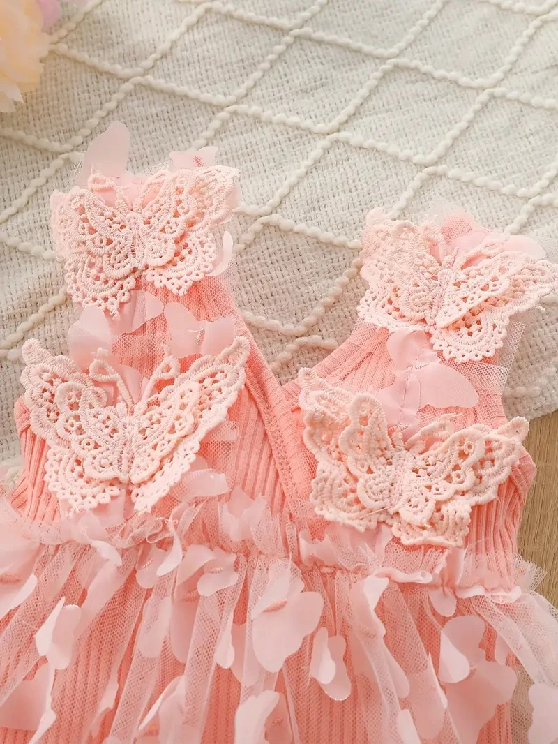 Generic Baby Girl Butterfly Mesh Cami Dress Set - image 4