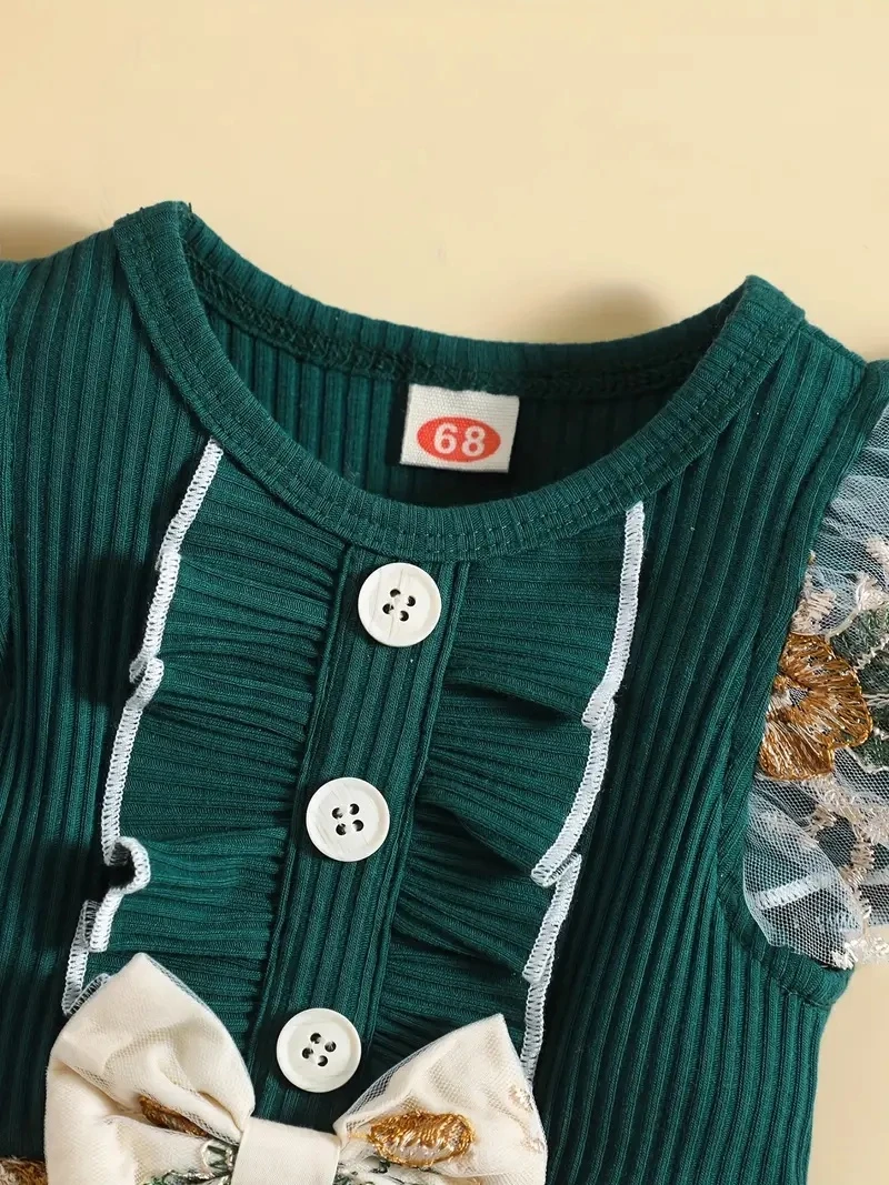 Generic Baby Girls Floral Embroidery Mesh Dress - image 3