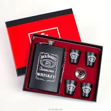Jack Daniels Hip Flask with Funnel & Cups 9OZ - image 3