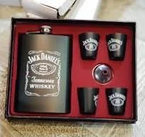 Jack Daniels Hip Flask with Funnel & Cups 9OZ - image 2