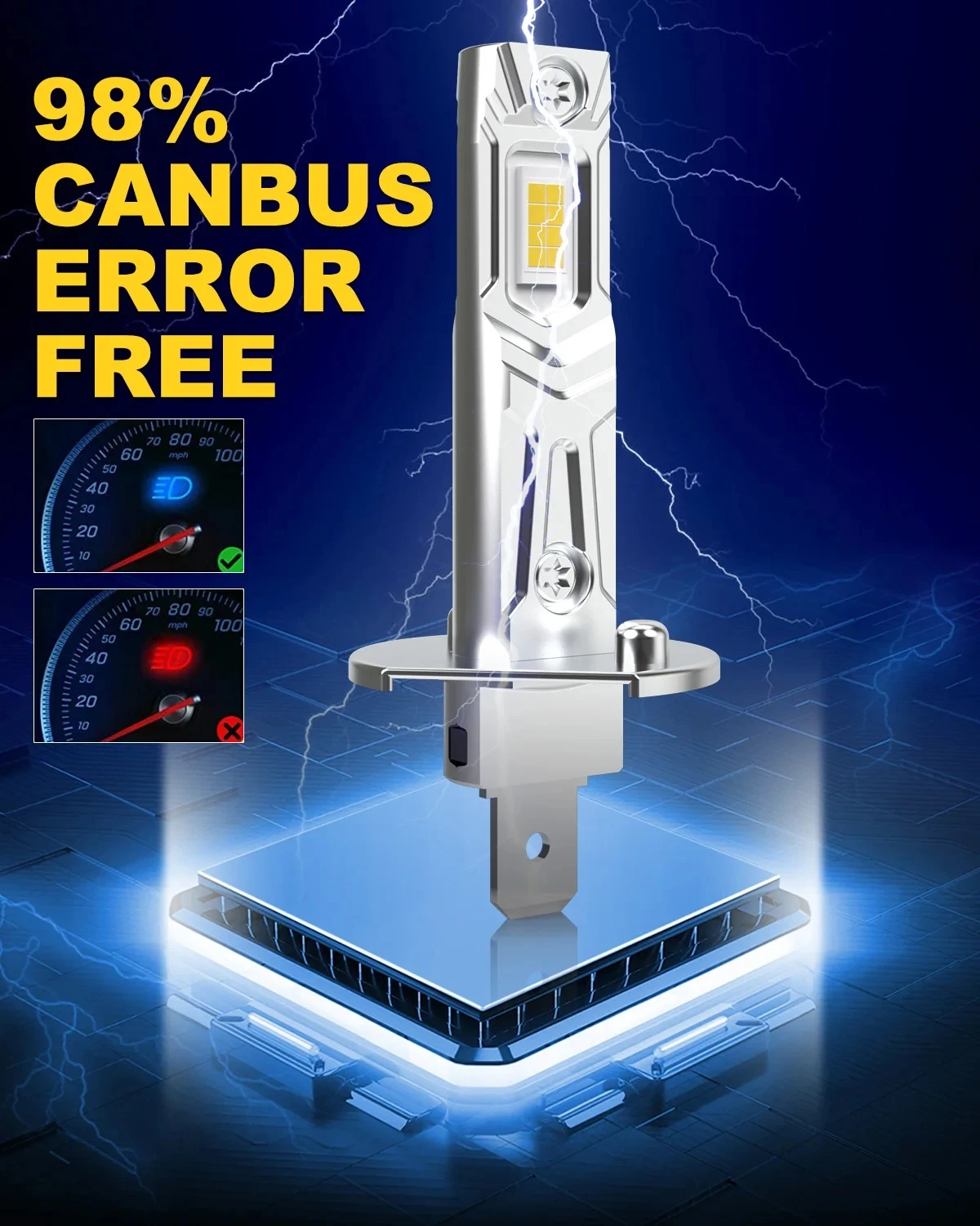 Katur H1 LED Headlight Bulb Canbus 80W 16000LM 6000K - image 2
