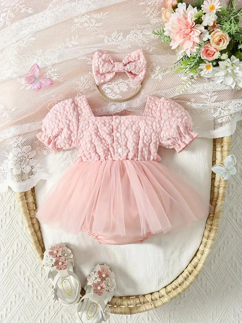 Generic Flower Jacquard Princess Bodysuit High Quality Cotton - image 2