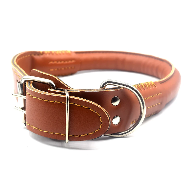 Generic Dog Collar Soft PU Leather Double Metal Buckle - image 4