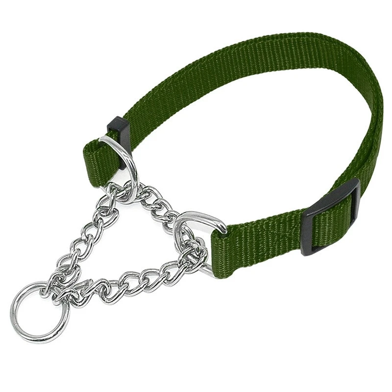 Generic Dog Metal Chain Martingale Collar with Leash - image 5