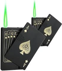 Generic Poker Card Refillable Jet Flame Lighter