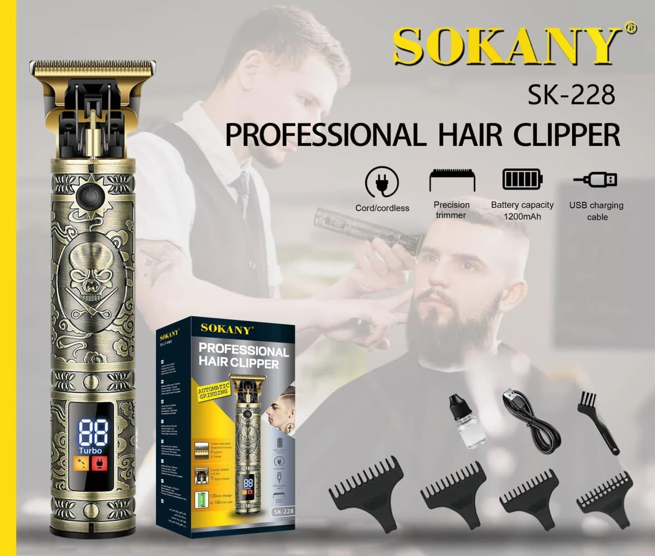 Sokany SK-228 Rechargeable Trimmer Clipper - image 2