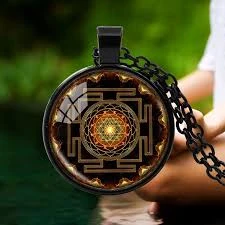 Generic Sri Yantra Sacred Geometry Glass Pendant - image 3