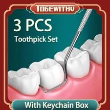 OSHIONER Stainless Steel Toothpick Set Portable - image 3