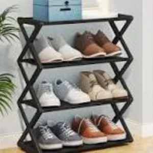 Generic 4 Tier X Shoe Rack Dustproof Storage