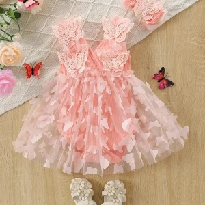 Generic Baby Girl Butterfly Mesh Cami Dress Set