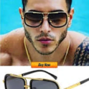 Luxe Black Gold Square Shades