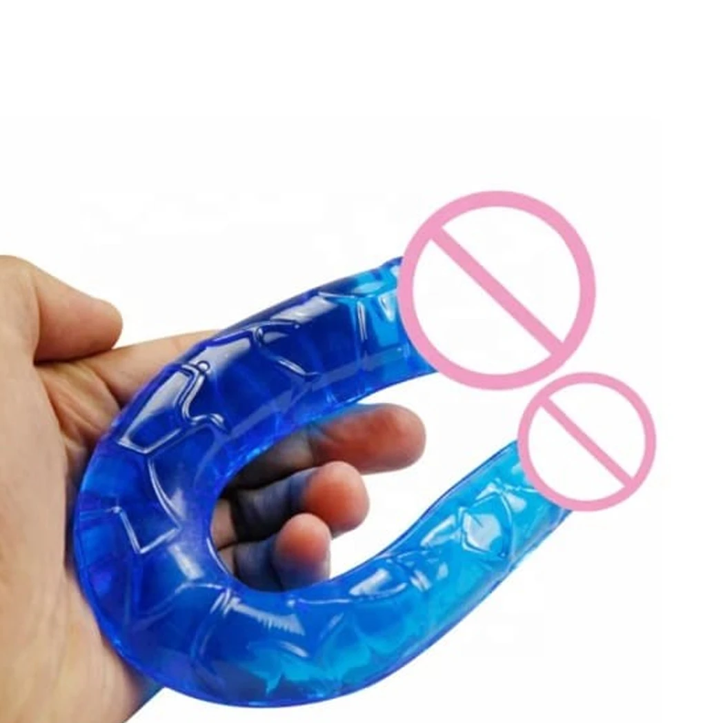 Generic U Shape Double Realistic Dildo for Vagina and Anal - image 2