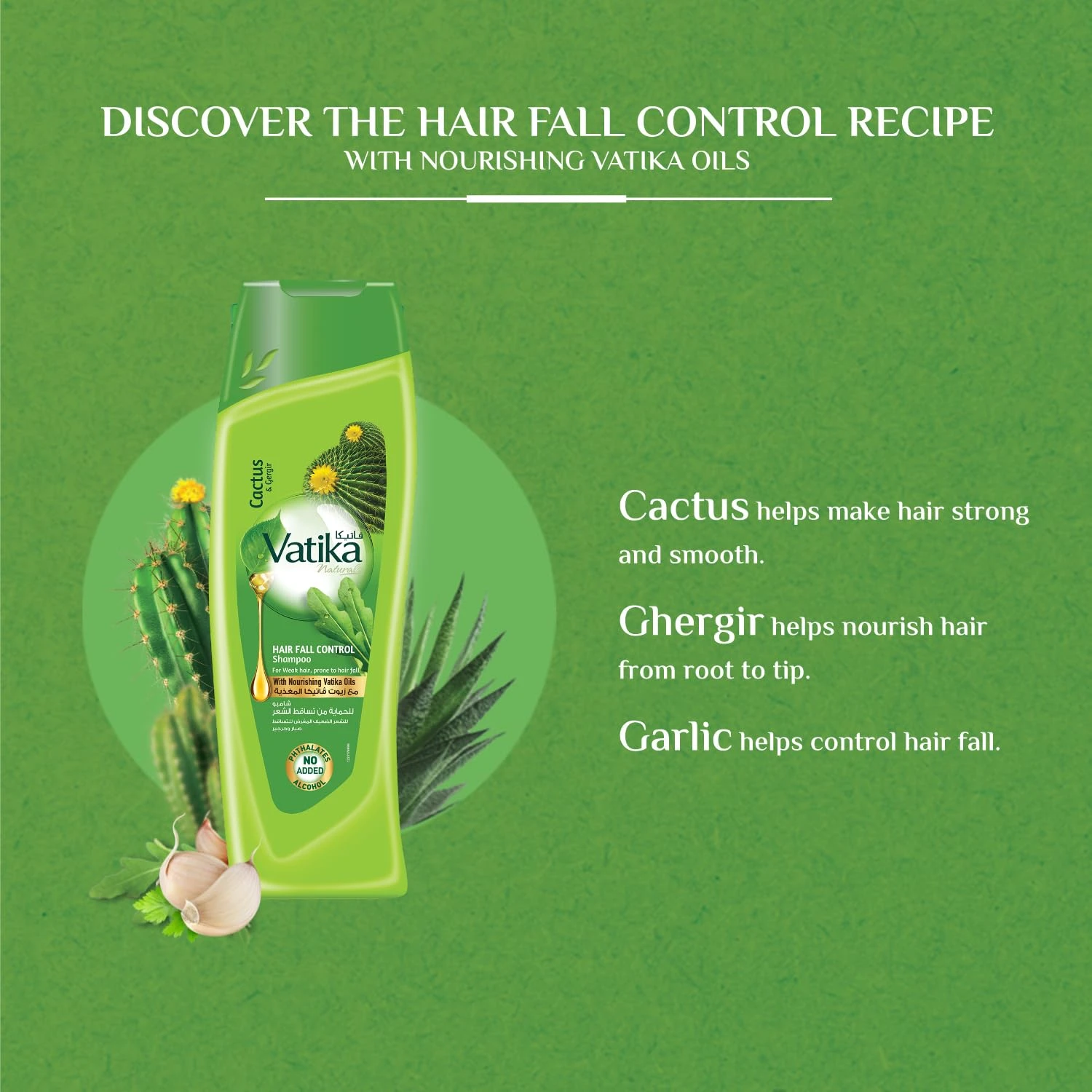 Vatika Cactus & Gergir Shampoo Hair Fall Control - image 3