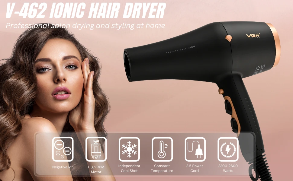 VGR V-462 Professional Hair Dryer 2200-2600W - image 2