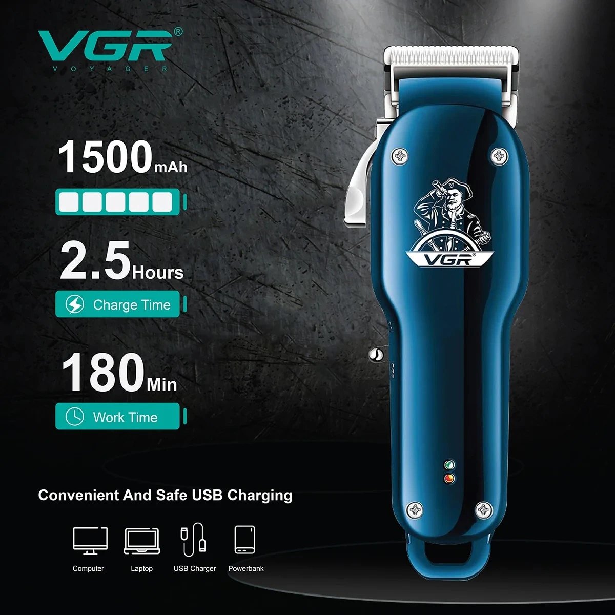 VGR V-679 Rechargeable Hair Trimmer Electric Clipper - image 9
