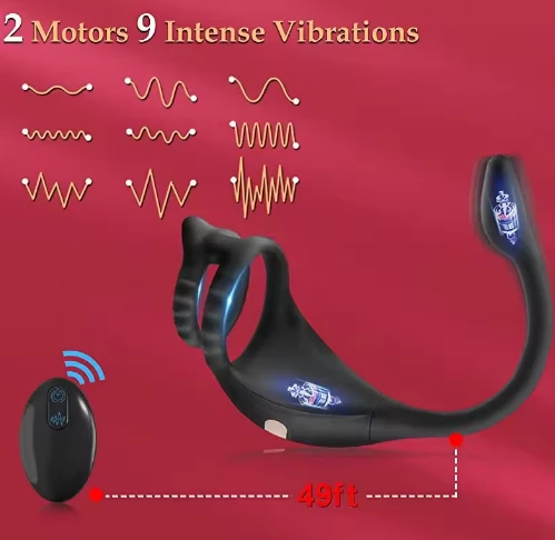 Generic Vibrating Cock Ring Remote Control Anal Butt Plug - image 3