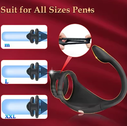 Generic Vibrating Cock Ring Remote Control Anal Butt Plug - image 2