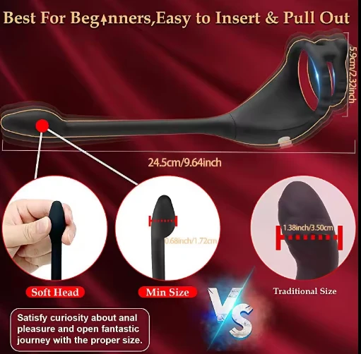 Generic Vibrating Cock Ring Remote Control Anal Butt Plug - image 5