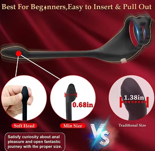 Generic Vibrating Cock Ring Remote Control Anal Butt Plug - image 4