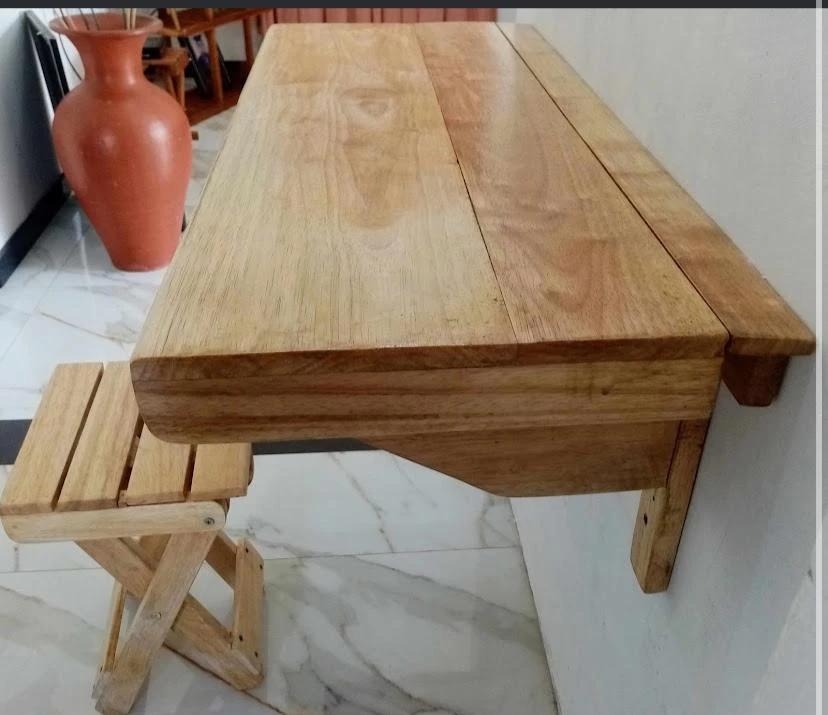 Generic Wall Mounted Folding Wooden Table Rubber Wood