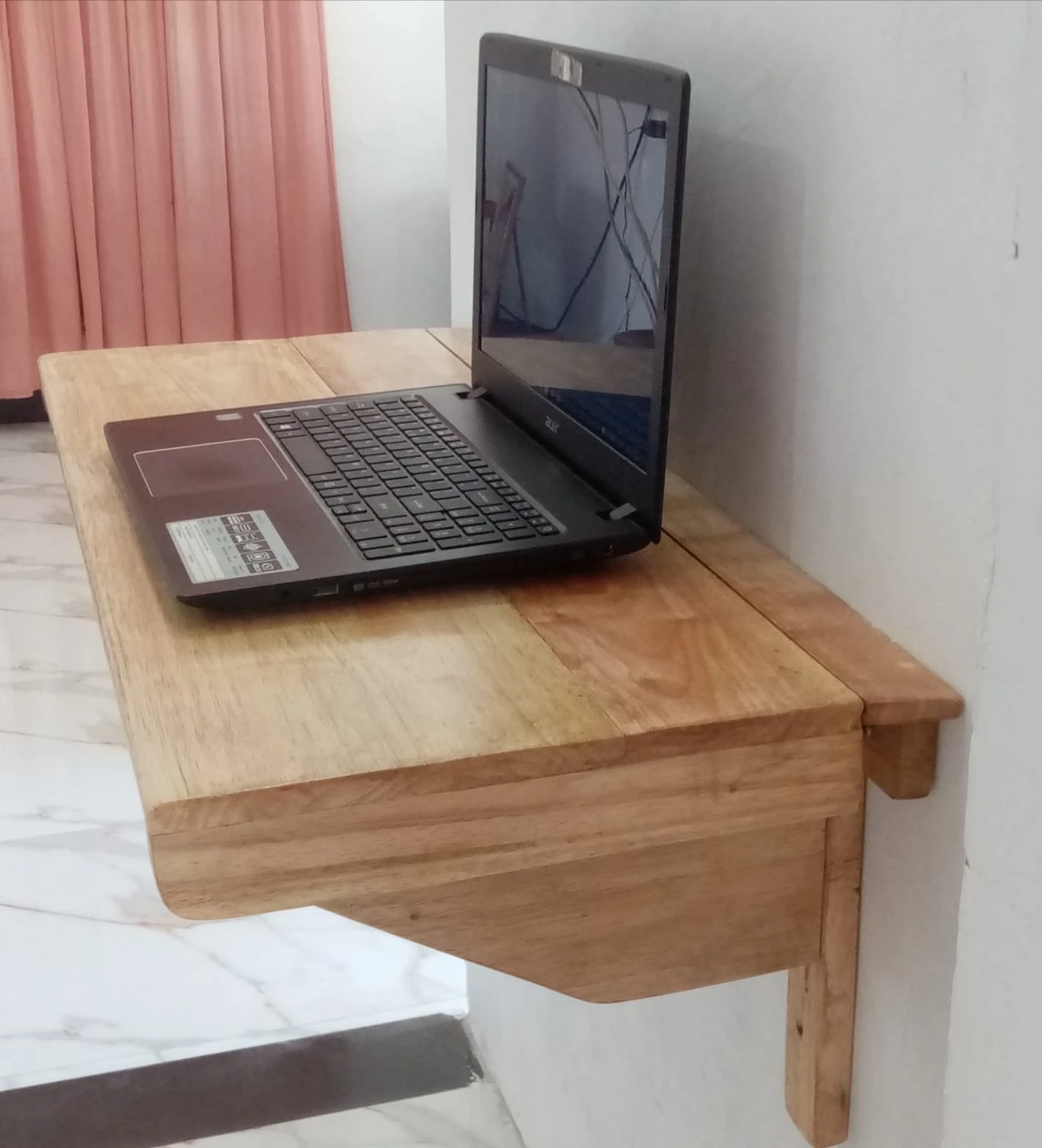 Generic Wall Mounted Folding Wooden Table Rubber Wood - image 2
