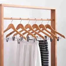 Generic Wooden Clothes Hangers Pine Wood 360 Rotation - image 3