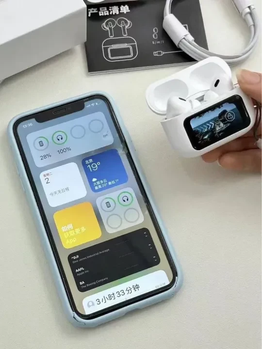 A9 AirPods Pro ANC/ENC Wireless Earbud with LCD - image 3