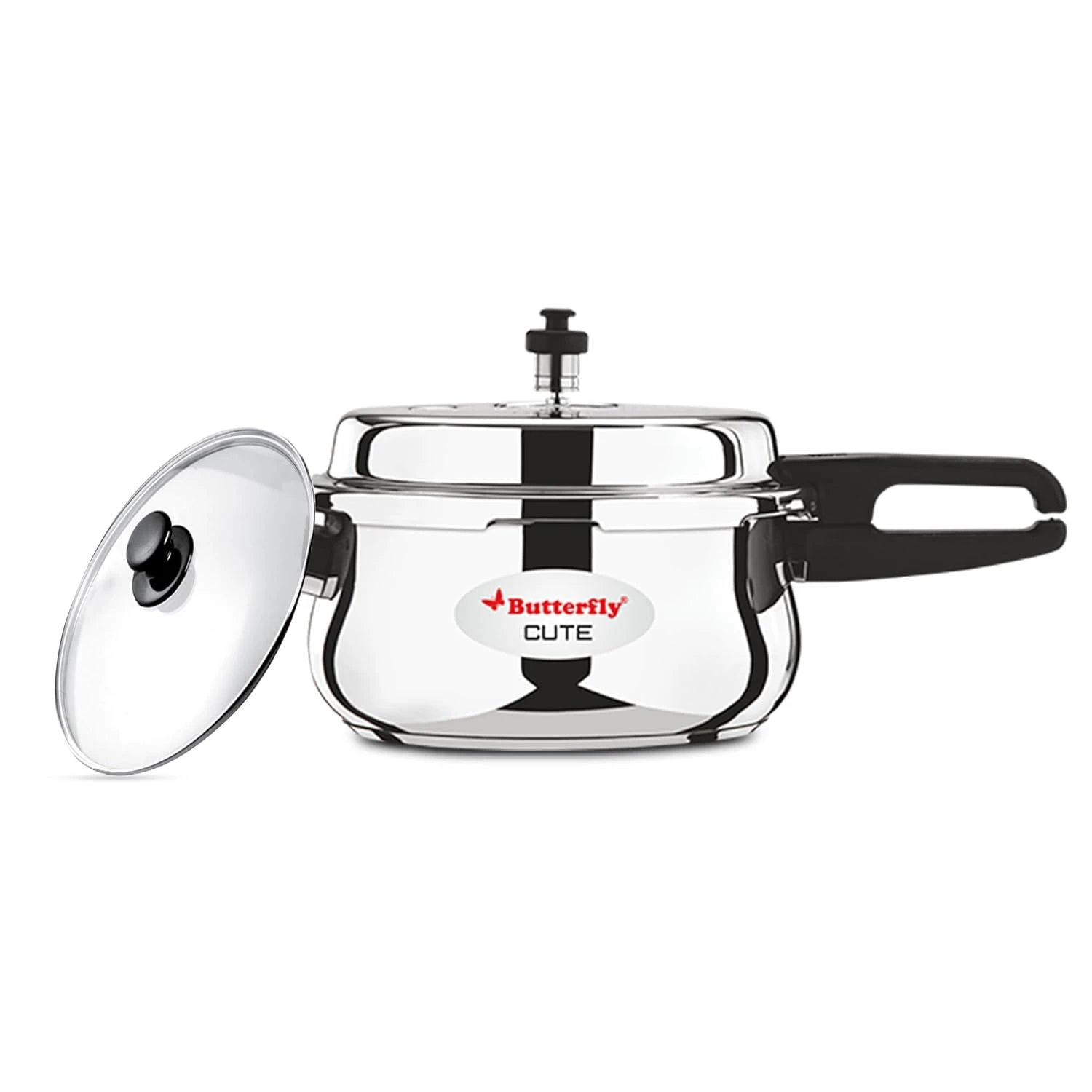 Butterfly Cute SS Pressure Cooker With Glass Lid