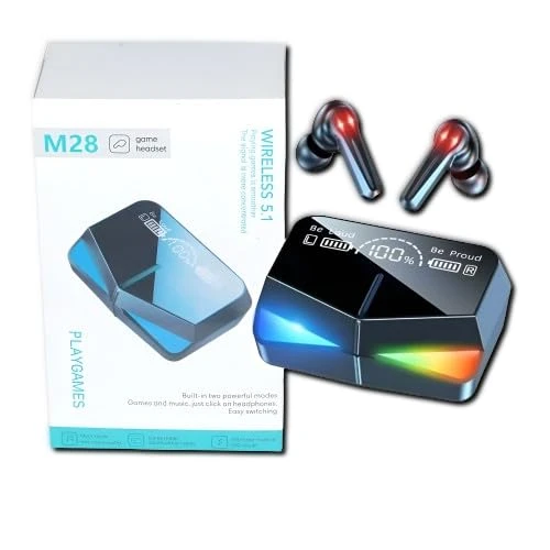 Loveya M28 Wireless Earbuds TWS Touch Control LED Display - image 2