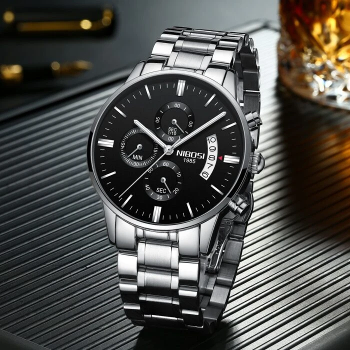 Nibosi 2309 Stylish Waterproof Stainless Steel Watch - image 3