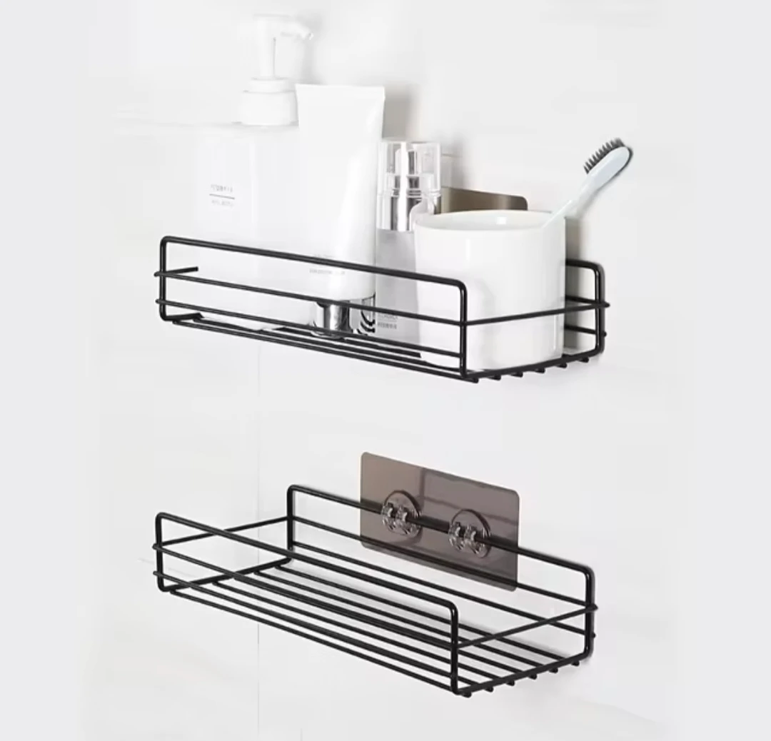 Generic Adhesive Shower Organizer Basket Rack 2 Hooks - image 3