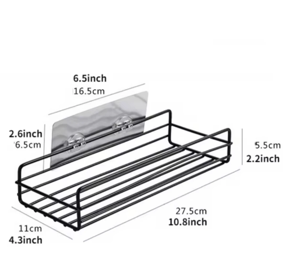 Generic Adhesive Shower Organizer Basket Rack 2 Hooks - image 6