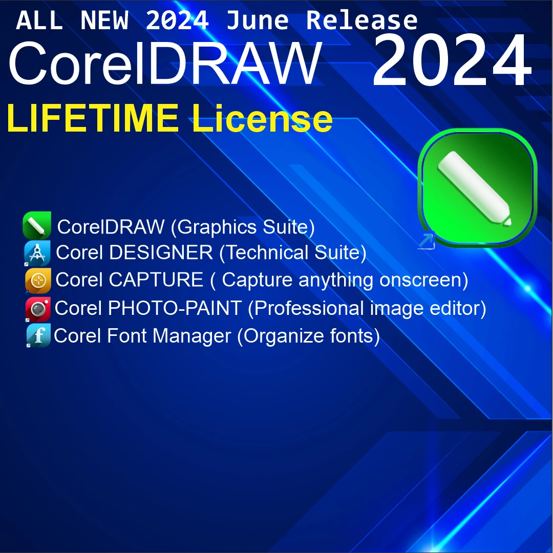 CorelDraw Graphics Suite 2024 Genuine LIFE-TIME Licence