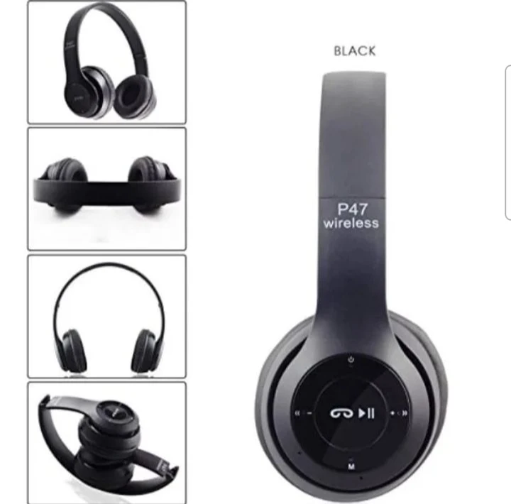 P47 5.0+ EDR Wireless Headphones TF Card FM MP3 - image 4