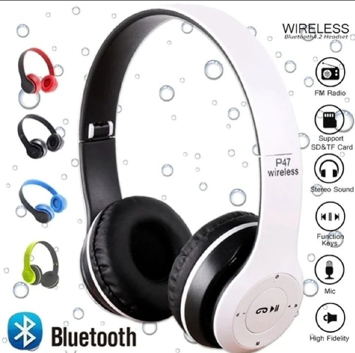 P47 5.0+ EDR Wireless Headphones TF Card FM MP3