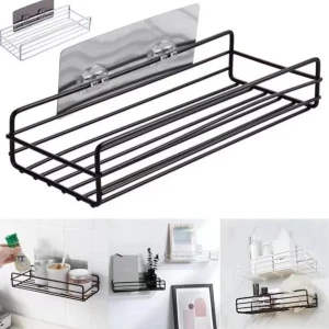 Generic Adhesive Shower Organizer Basket Rack 2 Hooks