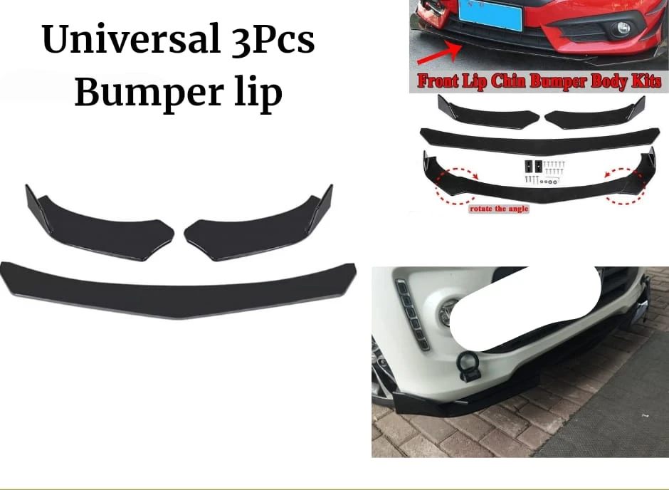 Generic Universal 3 Pcs Front Bumper Lip Body Kit