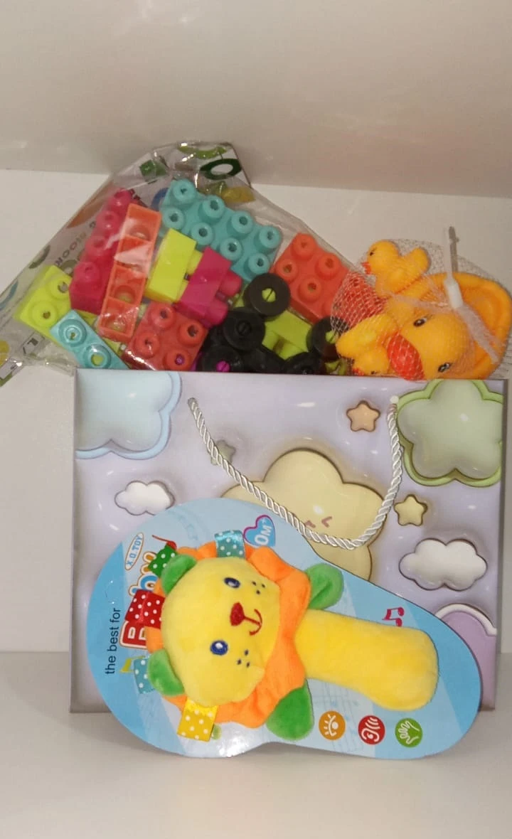 Gift set for children, Soft toy, bricks , Duckling - image 5