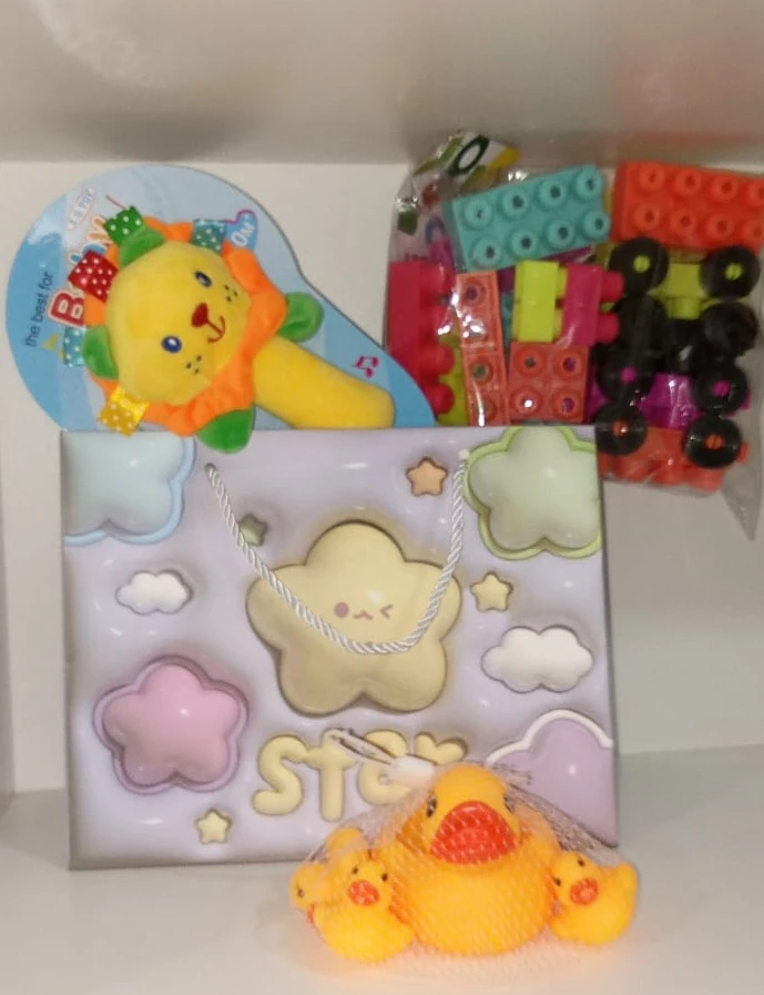 Gift set for children, Soft toy, bricks , Duckling - image 4