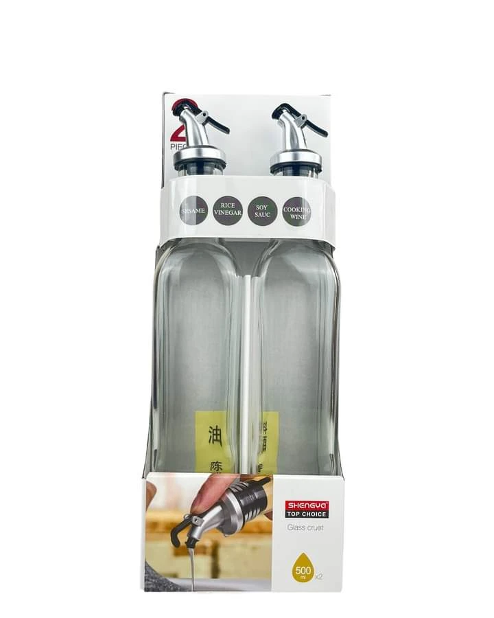Generic Glass Oil Bottle 500ml 2Pcs