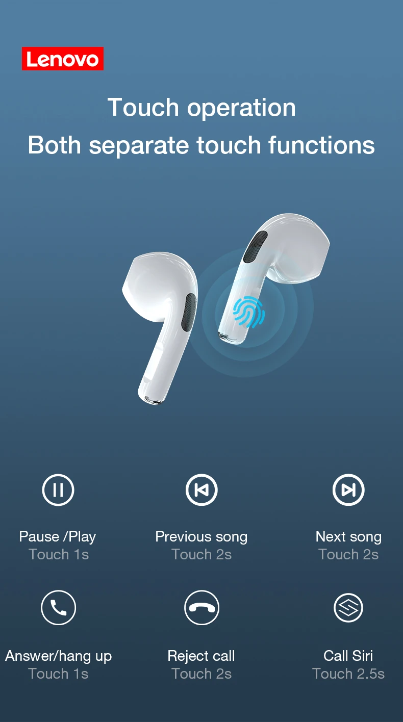 Lenovo ThnikPlus TWS HT38 Wireless Bluetooth Earbuds - image 12