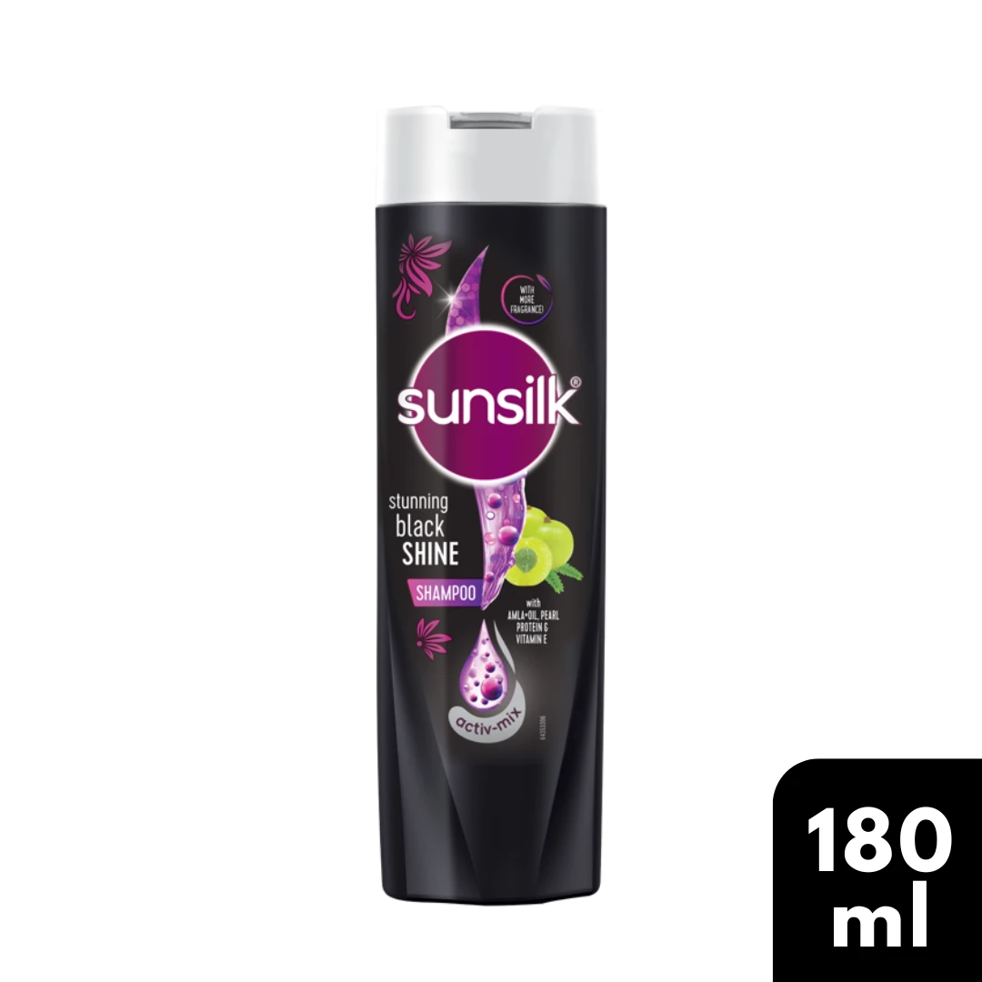 Sunsilk Stunning Black Shine Shampoo 180ml - image 1