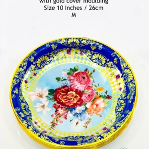 Generic Heavy Plastic Plate 10 Inches with Gold Moulding