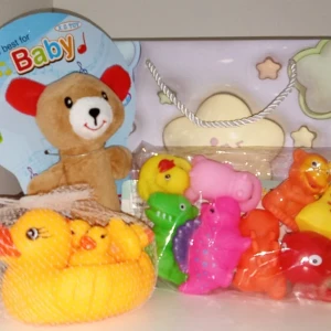 Gift set for children with Soft toy and set of bath toys